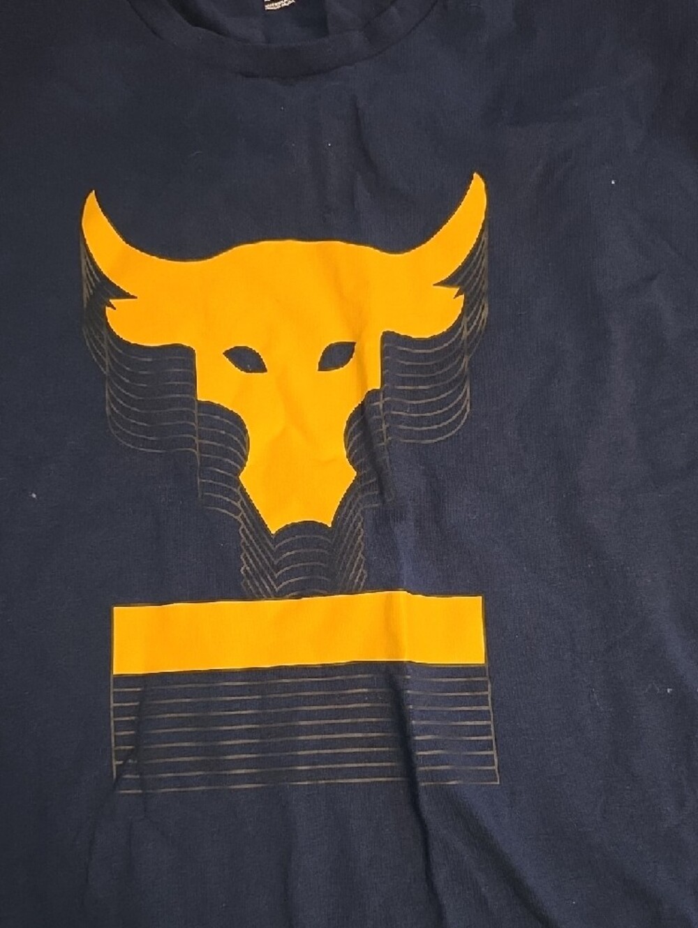 Under Armour Navy Short-Sleeve Tee with Yellow Bull Graphic - Picture 2 of 3